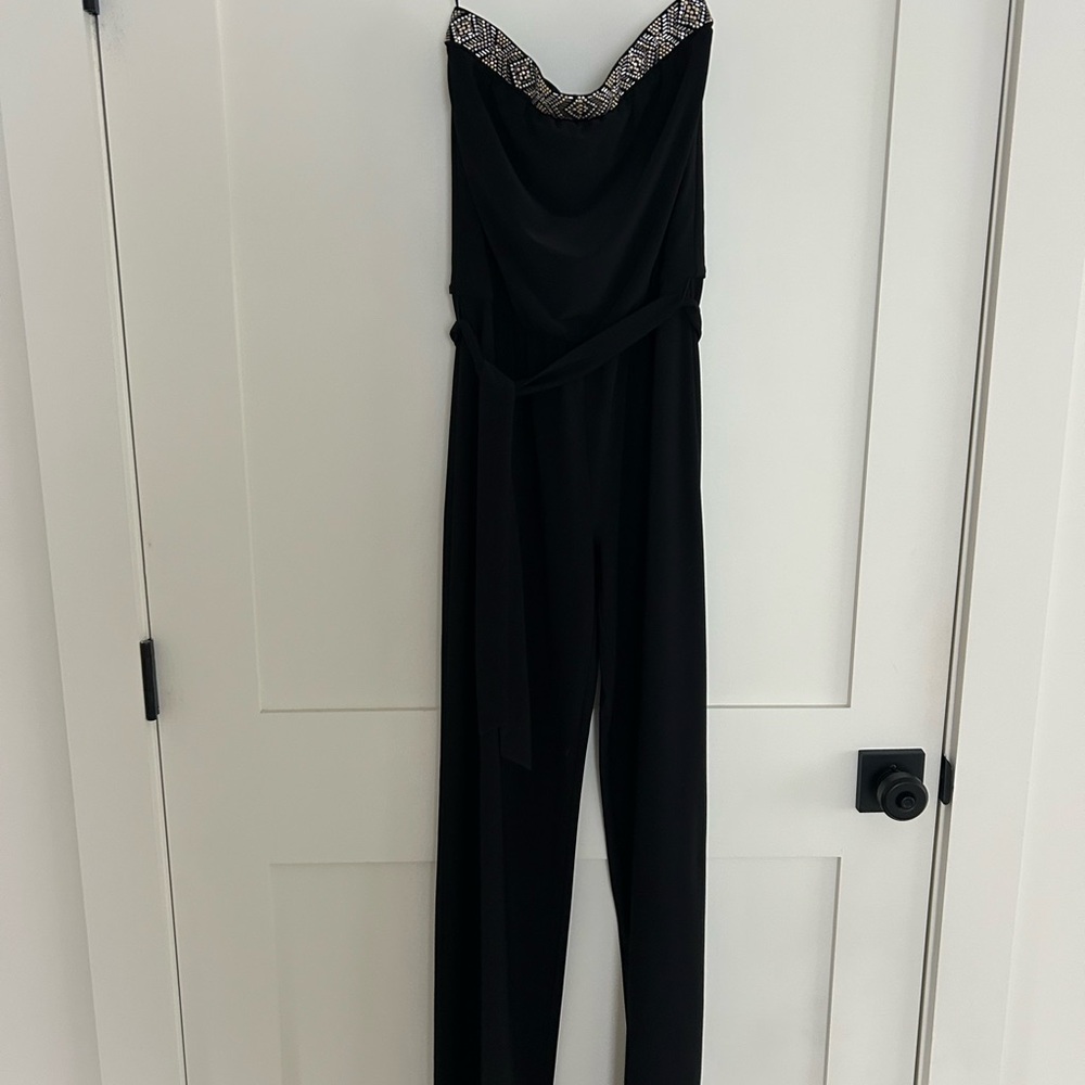 White House Black Market Black Strapless Jumpsuit - Picture 3 of 6
